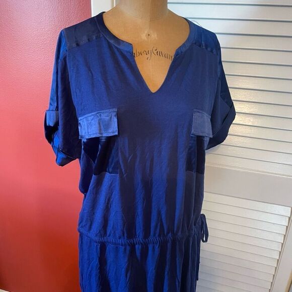 EASYWEAR BY CHICO’S | admiral blue military popover dress NWT $60 size 3 or L - Picture 2 of 6